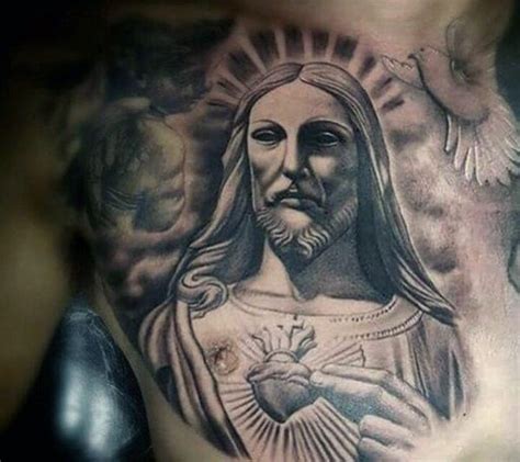 40 Jesus Chest Tattoo Designs For Men Chris Ink Ideas Chest Tattoo