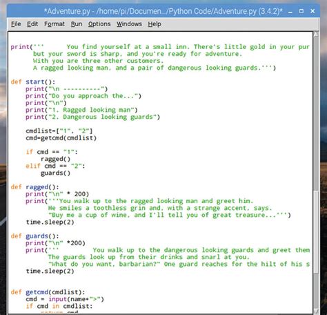 python text adventure script coding tools  resources