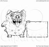 Pig Ugly Outlined Sign Clipart Cartoon Thoman Cory Coloring Vector 2021 sketch template