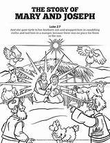 Sunday School Christmas Story Mary Luke Joseph Coloring Kids Pages Bible Lessons Ready Sharefaith sketch template
