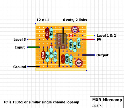 guitar fx layouts mxr microamp compact layout