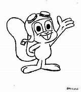 Rocky Bullwinkle Coloring Pages Squirrel Rocket Character Template Xerox Sheet Model sketch template