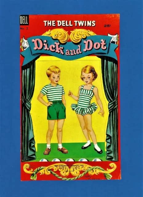 Vintage Uncut 1956 Dick And Dot Paper Dolls Extremely Rare Dell