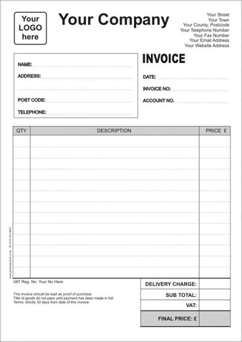 receipt invoice template   template