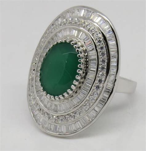 silver green ring   price  surat  vishal shakti id