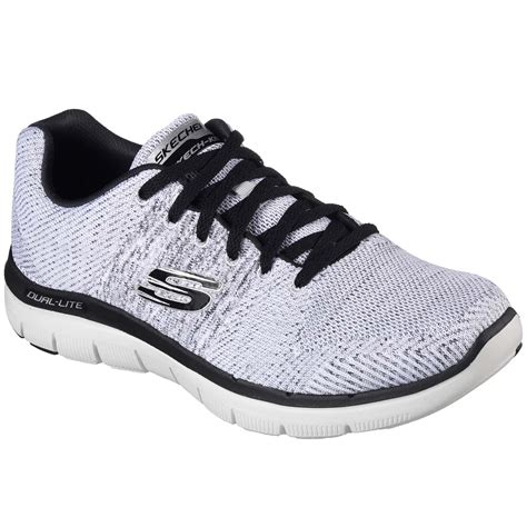 skechers mens flex advantage  missing link sneaker whiteblack