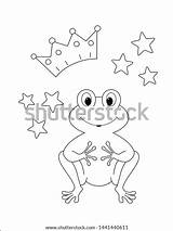 Frog Crown Cartoon Stars Some Illustration Coloring sketch template