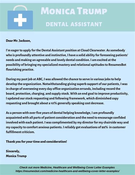 dental assistant cover letter samples pdfword  rb