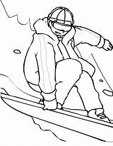 Coloring Snowboarding Pages Sports Snowboard Printable sketch template