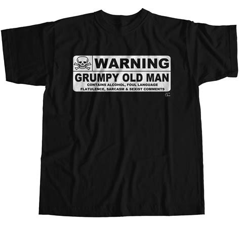 1tee Mens Warning Grumpy Old Man T Shirt Ebay