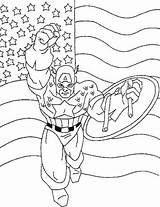 Avengers Coloring Gratuit Unis Symbolique Héros états Capitaine América sketch template