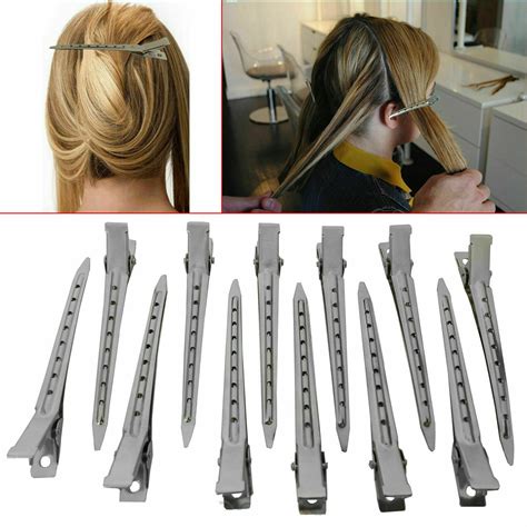 metal hair sectioning clips sprung strong grip hairdressing hair clip  pieces ebay
