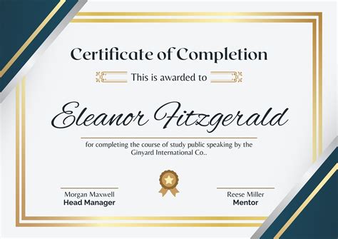 blue word format certificate  achievement editable  instant