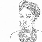 Coloring Negras Africaine Africanas Dessins Femmes Patrones Africain Afro Africains Africaines Peinture Crayon sketch template