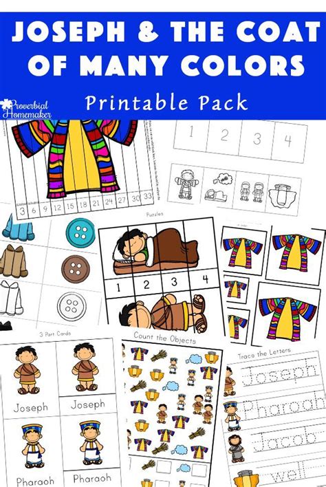 joseph   coat   colors printable pack teach  kids