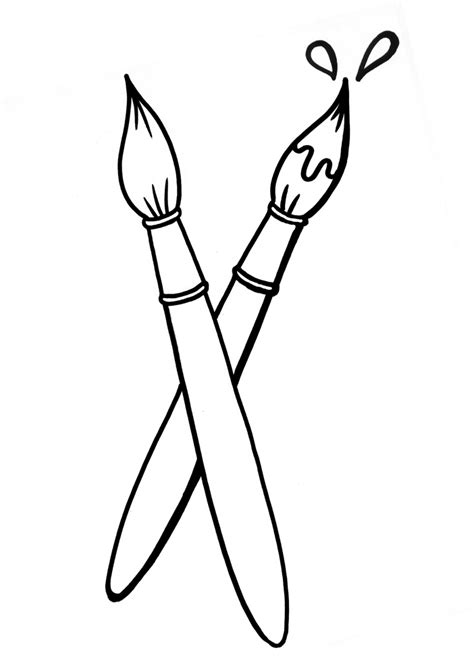 paint brush colouring pages clipart