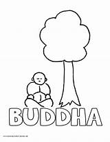 Coloring Pages Buddha Library Clipart Tree Comments sketch template