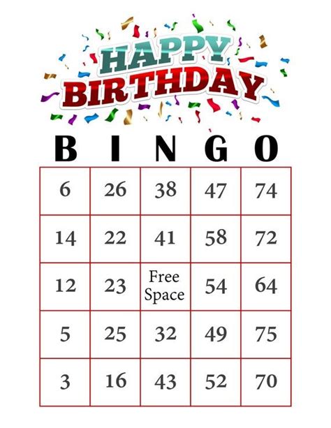printable birthday bingo printable templates