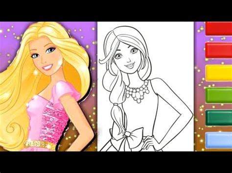 barbie coloring video  colouring barbie fashion doll colouring