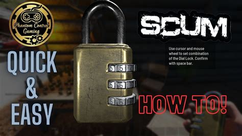 How To Pick Dial Locks Quick And Easy In Scum Dial Locks Actually