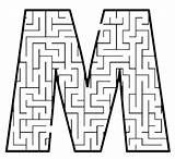 Letter Coloring Mazes Printable Kids Maze Pages Tracing Shaped sketch template