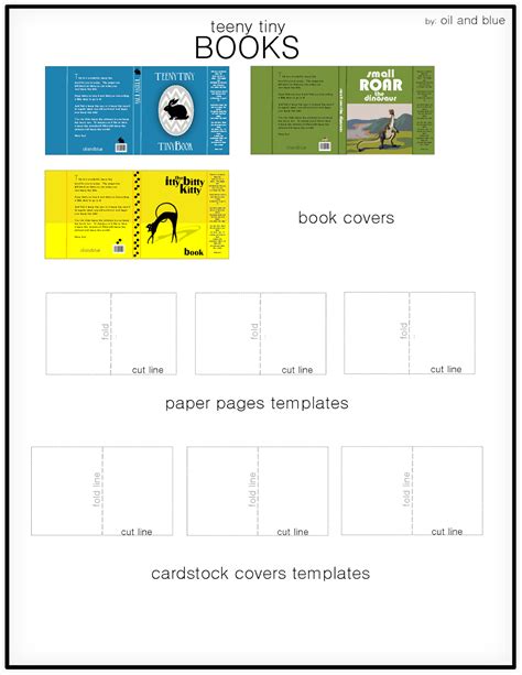 oil  blue teeny tiny mini books template  printable