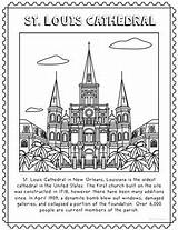 Coloring Louis St Cathedral Informational Poster Text Craft sketch template
