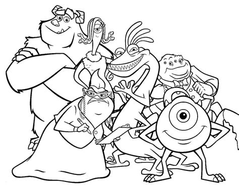 disney pixar monsters  coloring pages