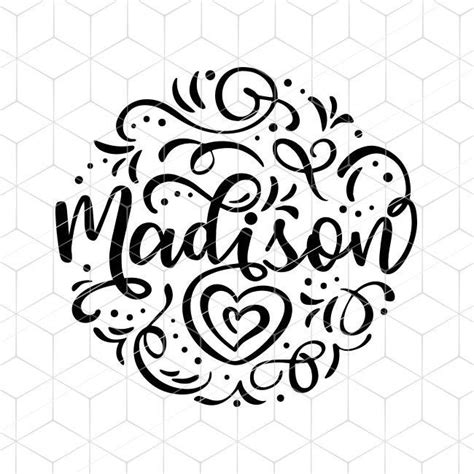 madison svg calligraphy lettering madison  svg girl drawn etsy