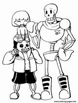 Undertale Coloring Sans Papyrus Pages Frisk Printable Color Print Trio Cute Printables раскраски Online Kids Chara Book Three Books Template sketch template