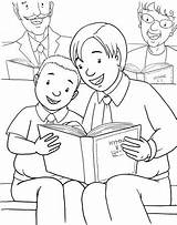 Coloring Pages Church Pew Lds Brothers Two Sitting Kids Singing Choose Board sketch template
