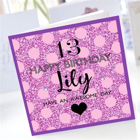 pink glitter  birthday card  amanda hancocks notonthehighstreetcom