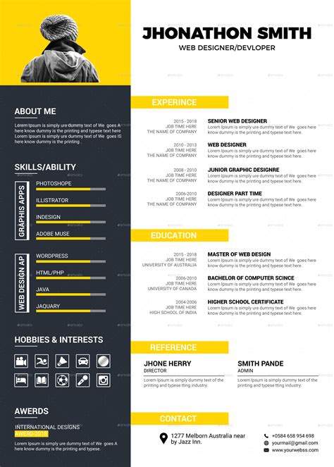 resume resume resume cv web design