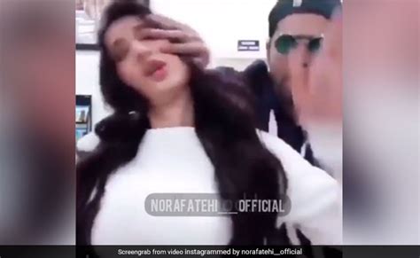 nora fatehi making video varun dhawan pushes her harshly video viral on