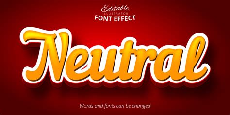 neutral script text  editable font effect  vector art  vecteezy