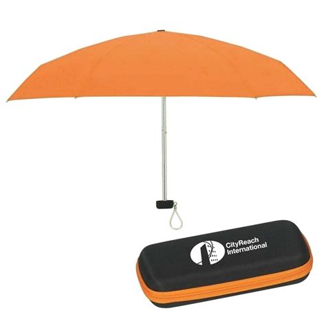 Promotional 37 Arc Folding Travel Umbrella With Eva Case