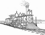 Coloring Steam Train Railroad Amazing Color sketch template