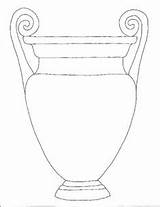 Urn Vasi Greca Outline Antica Grecian Grecia Mythologie Greci Greco Colorare Grade Amphoras Gregos Vasos sketch template
