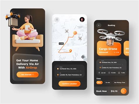 drone delivery app concept uplabs