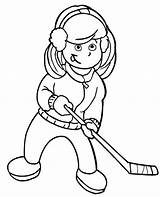Hockey Coloring Girl Player Pages Ice Color Netart Print Getcolorings sketch template