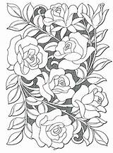 Coloring Pages Rose Adults Garden Colouring Roses Flowers Printable Hard Flower Sheets Adult Vines Color Book Books Templates Hearts Designs sketch template
