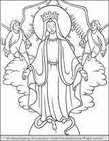 Coloring Rosary Pages Glorious Mysteries Queen Heaven Mary Coronation Kids Mystery Lady Color Catholic 5th Joyful Holy Crowned Earth Colouring sketch template