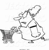 Cartoon Shopping Grocery Coloring Outline Pages Woman Grumpy Vector Getcolorings Graphic Ron Leishman sketch template