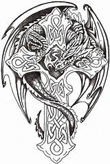 Celtic Tattoo Crosses sketch template