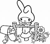 Melody Coloring Pages Color Kitty Hello Kawaii Printable Colouring Cartoon Sheets Christmas Crafty Kids Cartoons Book Cute sketch template