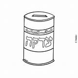 Tzedakah Box Coloring Pages Clipart Template Noraim Yamim Shabbos Subject Holidays Waldereducation sketch template