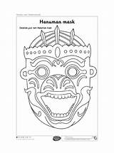 Hanuman Mask Cambodian Traditional King Monkey Coloring Pages Colour Character Children Into Make Colouring Scholastic Asian American Kids Month Heritage sketch template