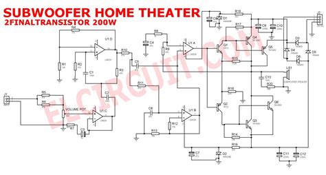 subwoofer home theater power amplifier electronic circuit