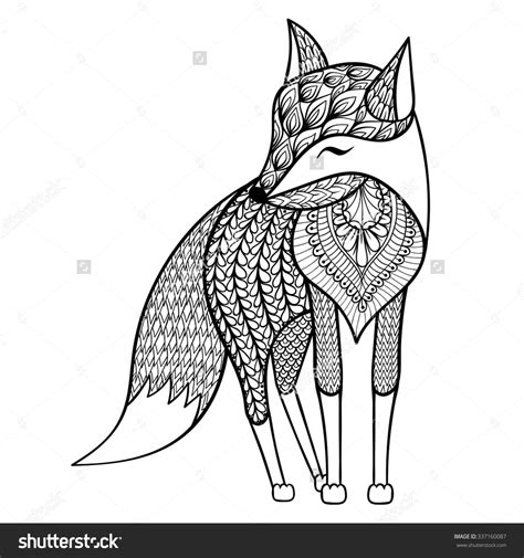 fox coloring pages  adults google search fox coloring page