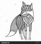 Fuchs Mandala Tiere Ausmalbilder Vorlage Adults sketch template